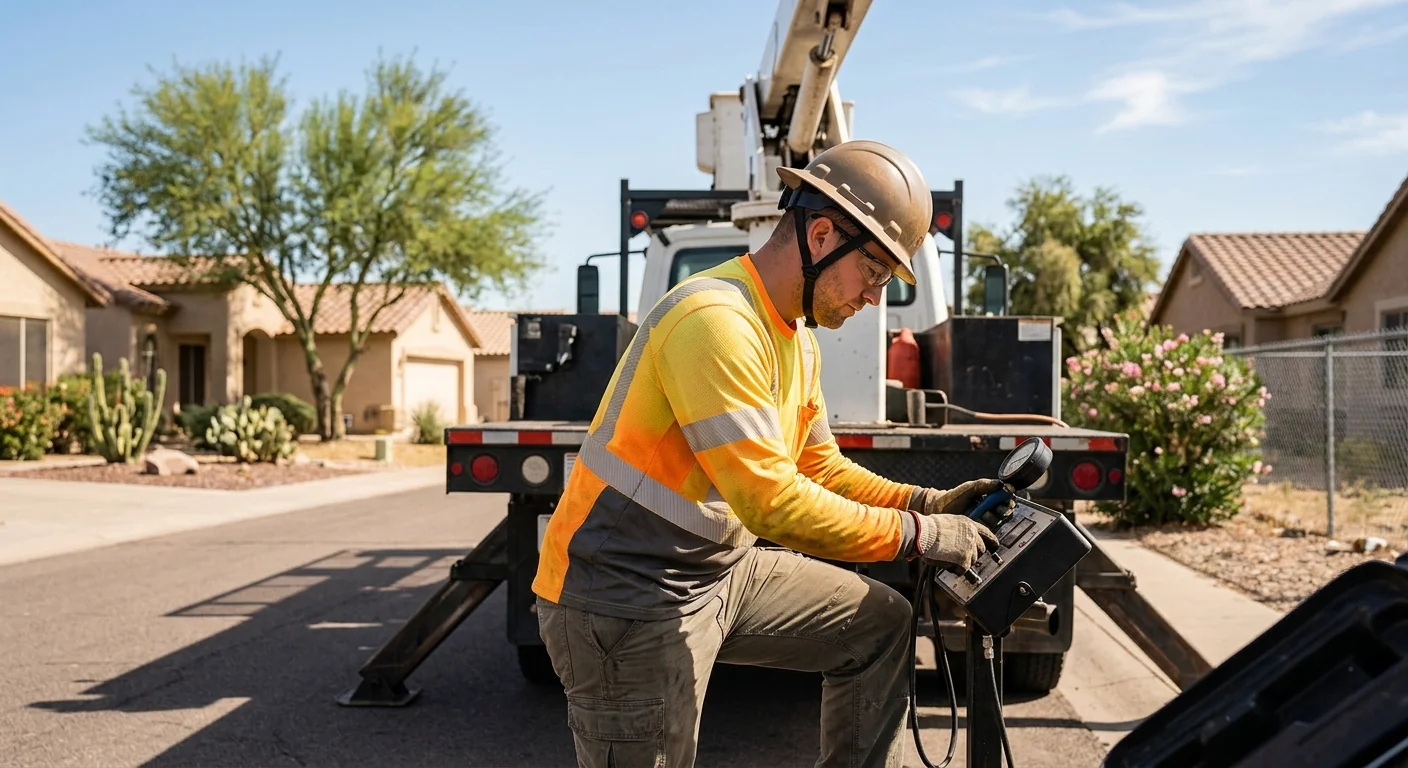Tolleson Tree Service Masters technician testing system performance