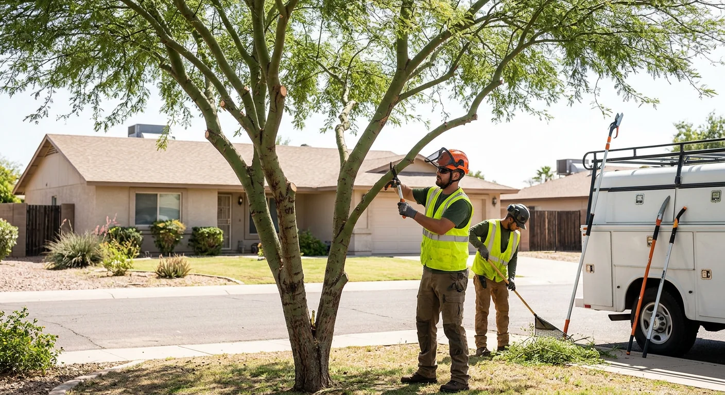 Finished structural pruning of a young tree guiding healthy growth