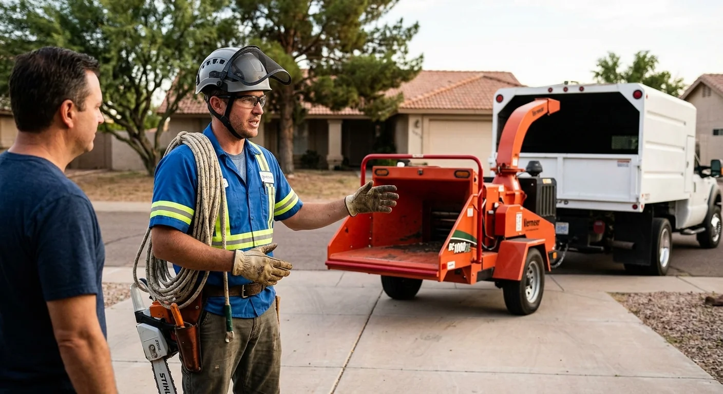 Tree Service equipment ready for customer walkthrough