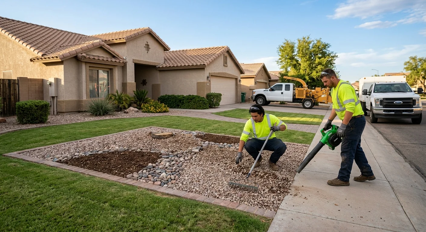Finished front yard with removed tree and tidy landscaped ground