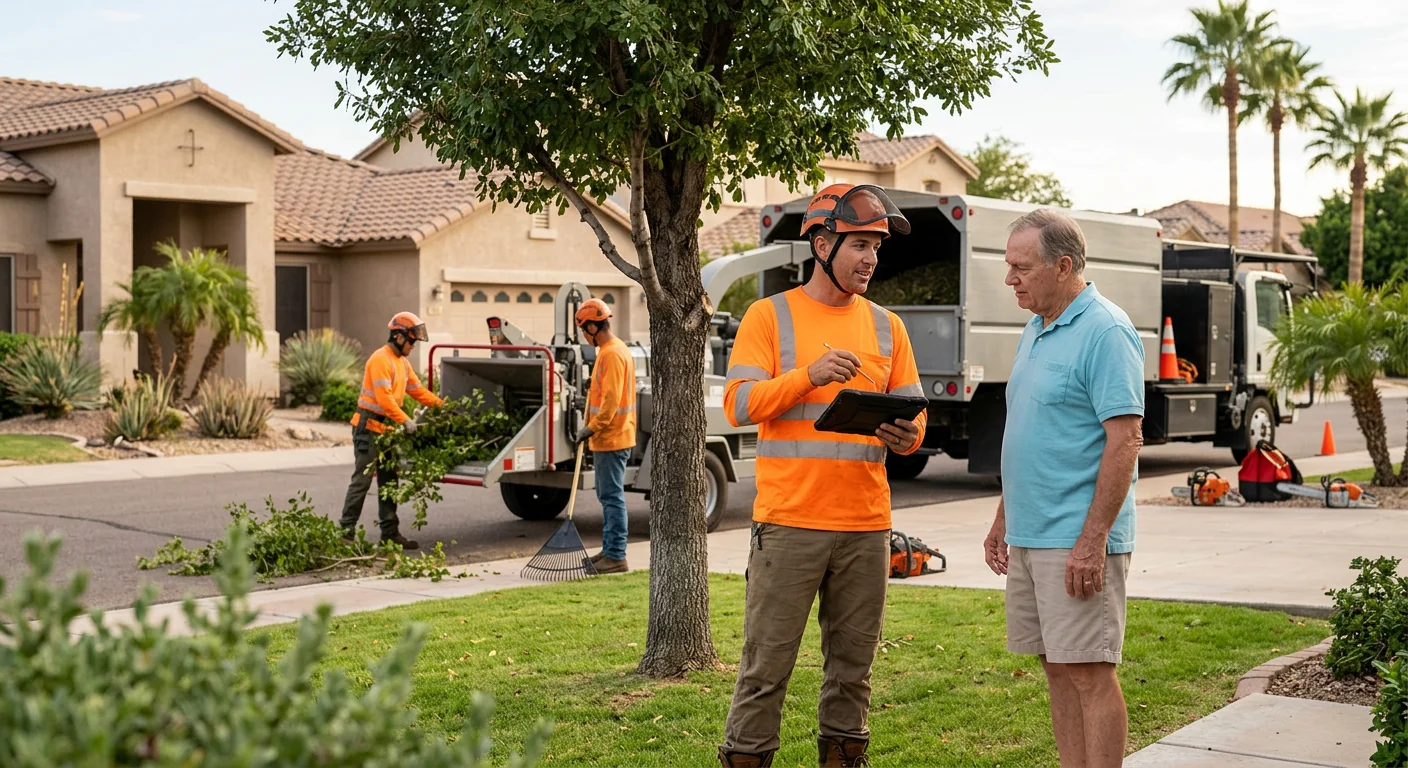 Mature shade trees lining a residential street in a Tolleson neighborhood