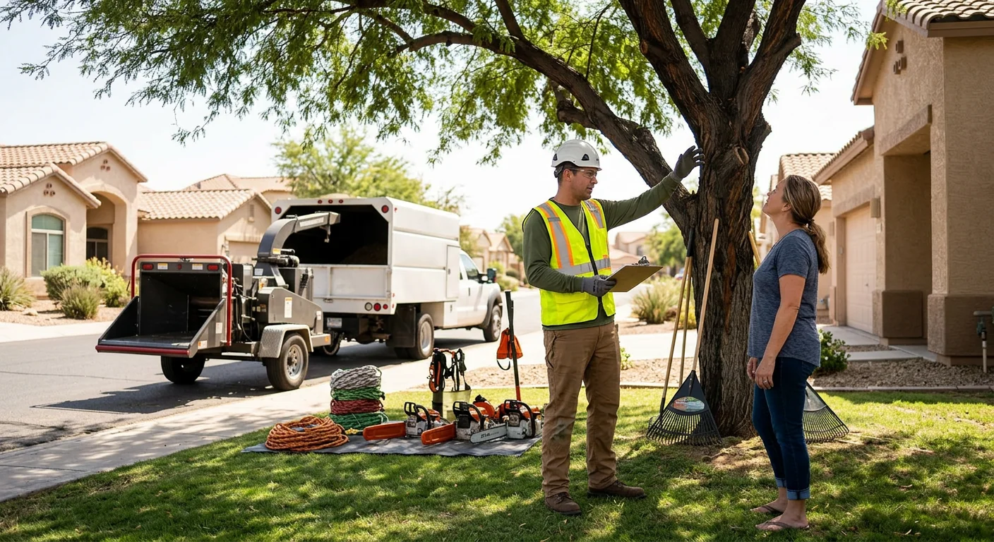 Tree Service equipment ready for customer walkthrough